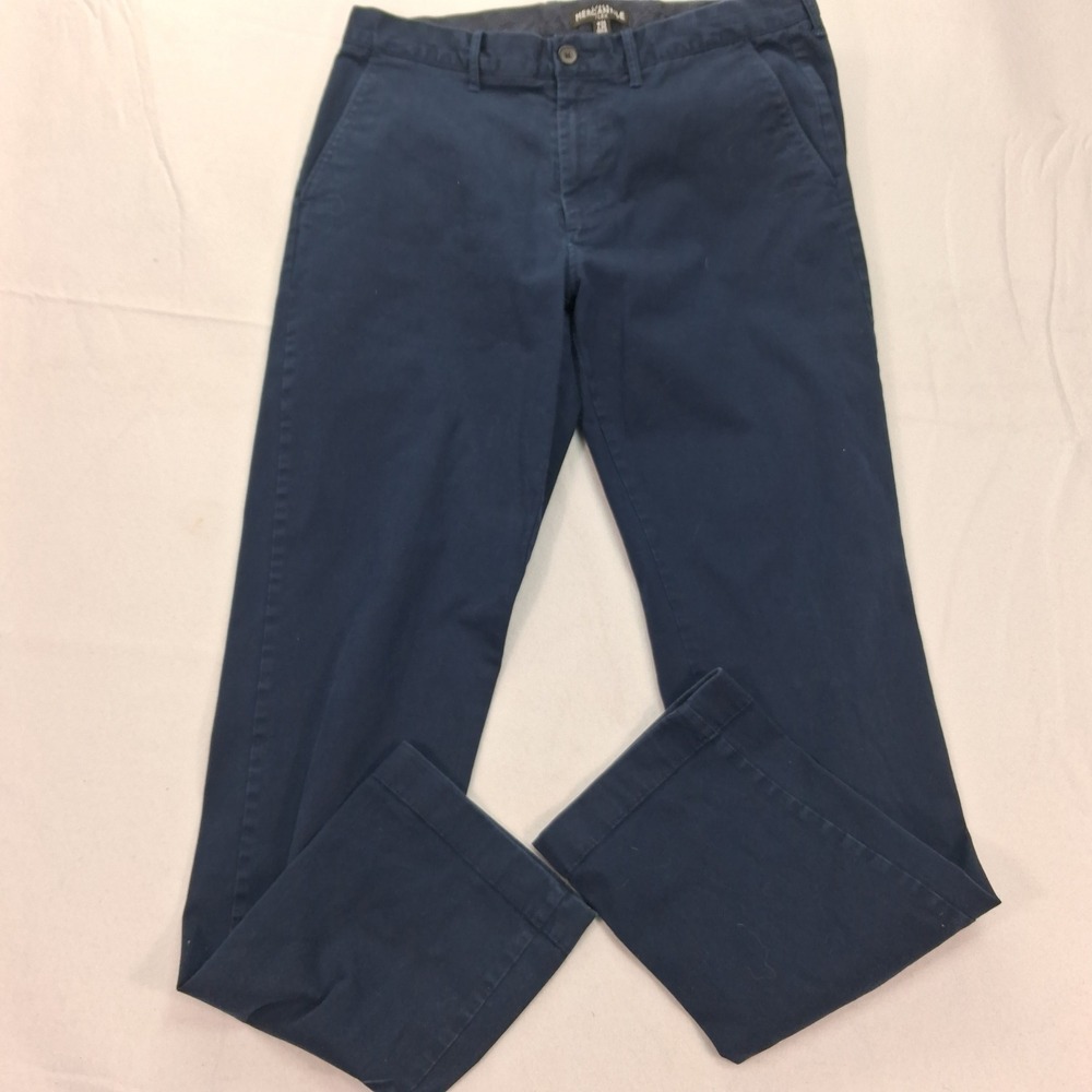J.Crew Mercantile Pants Mens 34x34 Flex Straight Navy Blue Chino EUC
